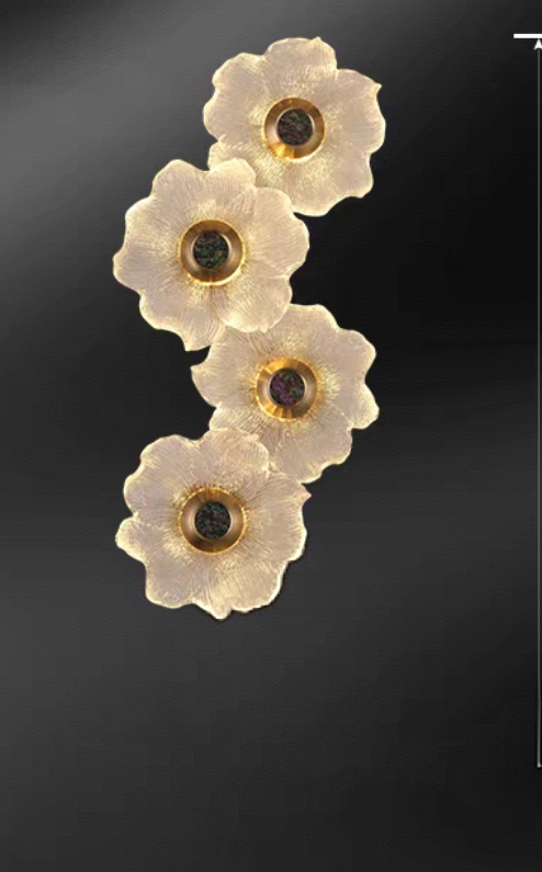 Aurora Petal Crystal Wall &amp; Hanging Chandelier